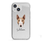 Bull Terrier Personalised iPhone 13 Mini TPU Impact Case with White Edges