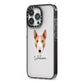 Bull Terrier Personalised iPhone 13 Pro Black Impact Case Side Angle on Silver phone