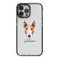 Bull Terrier Personalised iPhone 13 Pro Max Black Impact Case on Silver phone