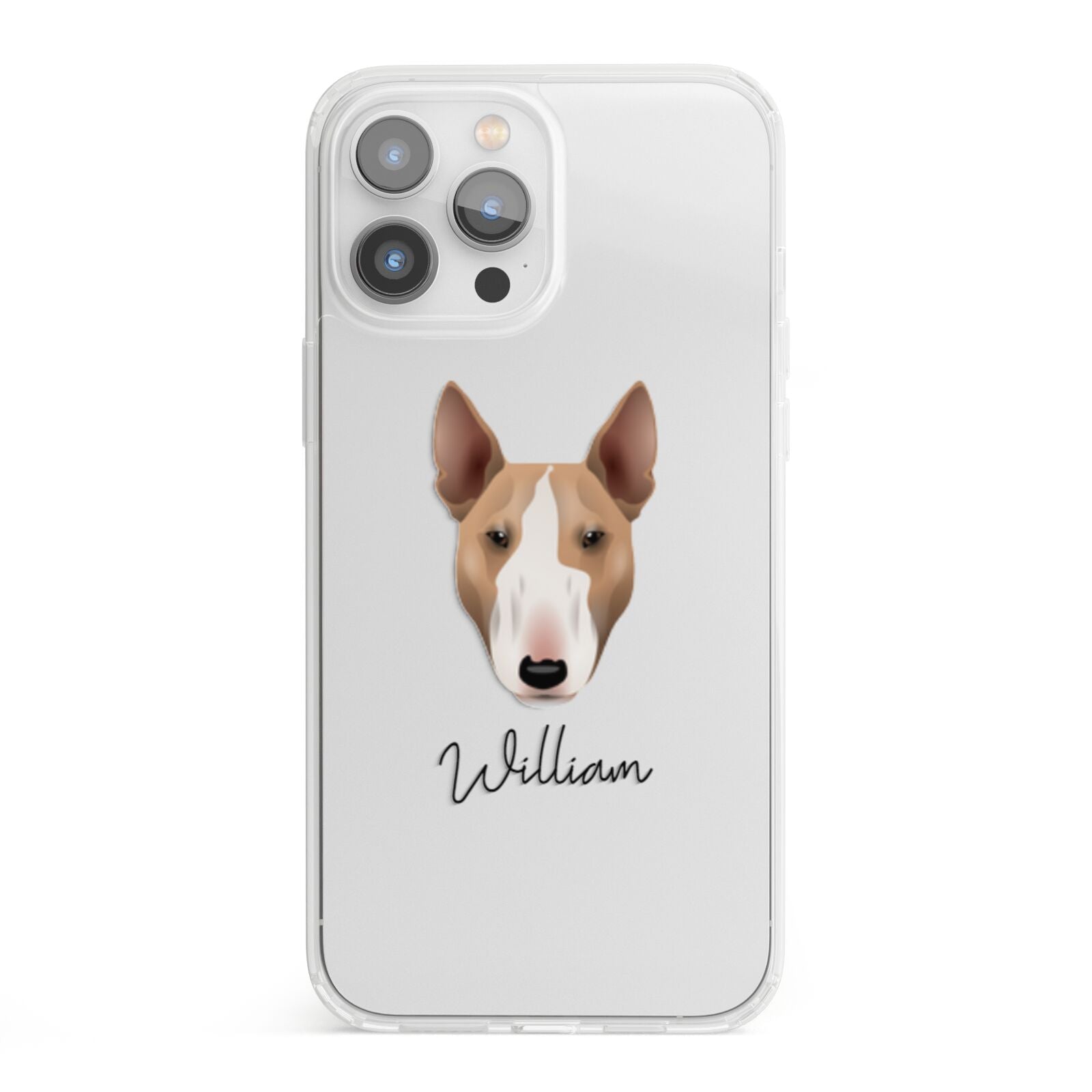 Bull Terrier Personalised iPhone 13 Pro Max Clear Bumper Case