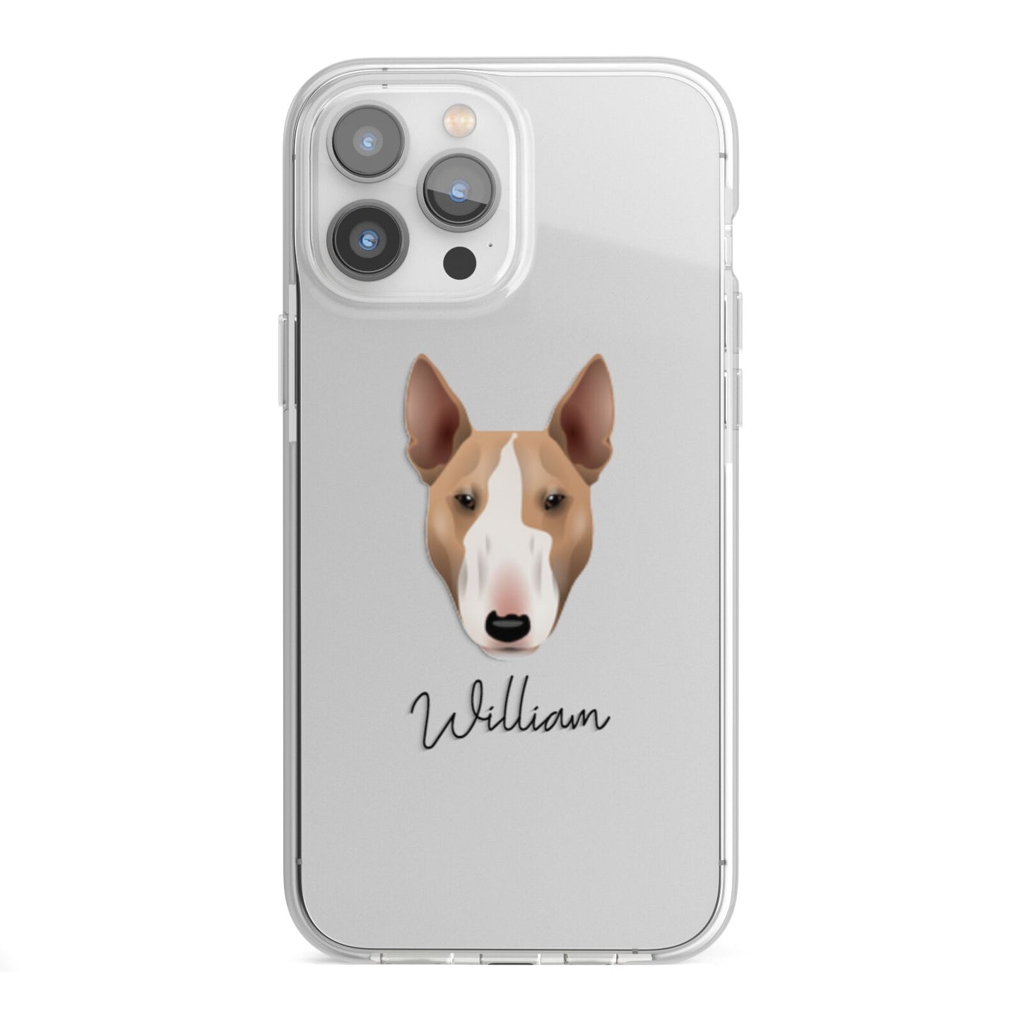 Bull Terrier Personalised iPhone 13 Pro Max TPU Impact Case with White Edges
