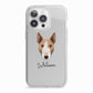 Bull Terrier Personalised iPhone 13 Pro TPU Impact Case with White Edges