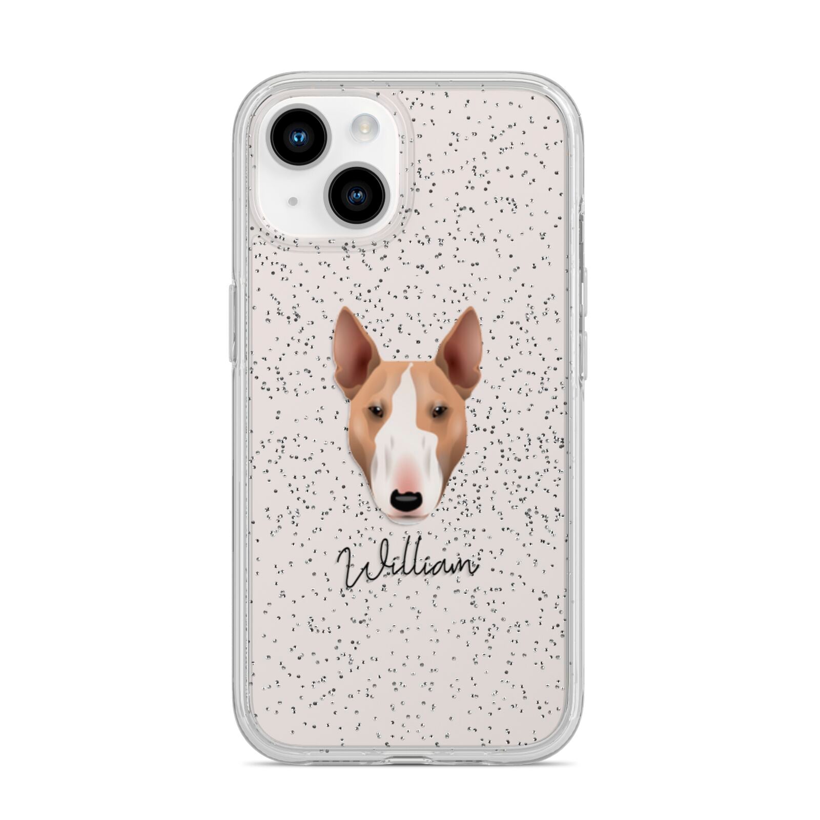 Bull Terrier Personalised iPhone 14 Glitter Tough Case Starlight