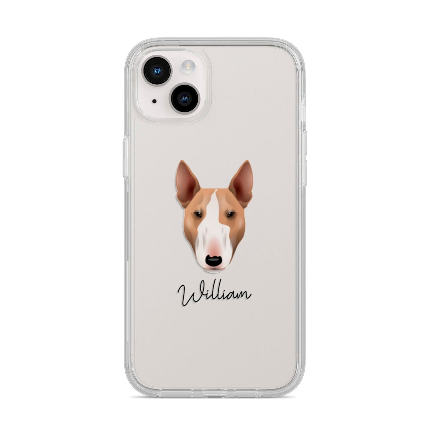 Bull Terrier Personalised iPhone 14 Plus Clear Tough Case Starlight