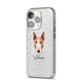 Bull Terrier Personalised iPhone 14 Pro Glitter Tough Case Silver Angled Image