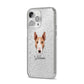Bull Terrier Personalised iPhone 14 Pro Max Glitter Tough Case Silver Angled Image