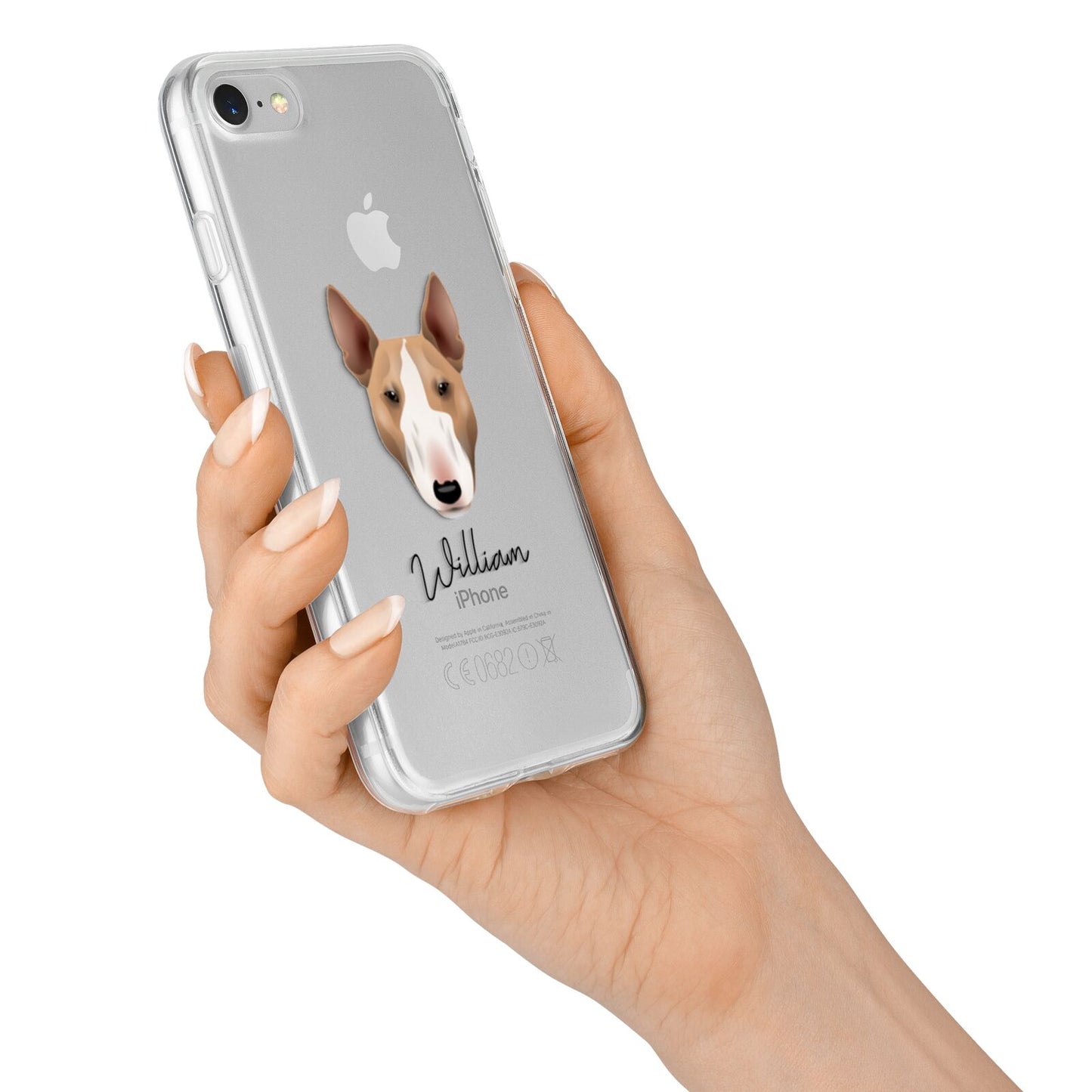 Bull Terrier Personalised iPhone 7 Bumper Case on Silver iPhone Alternative Image
