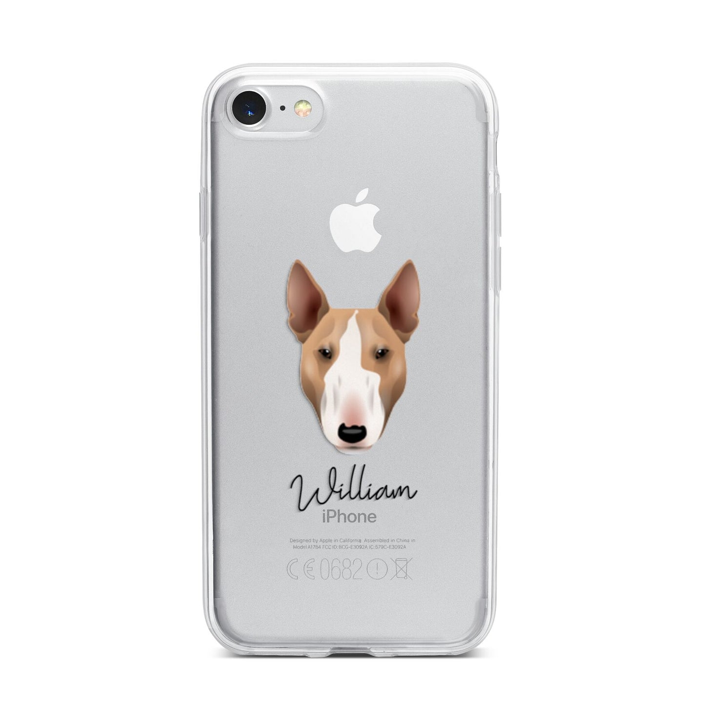 Bull Terrier Personalised iPhone 7 Bumper Case on Silver iPhone
