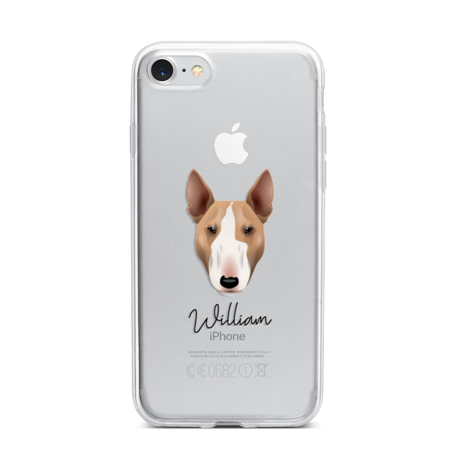 Bull Terrier Personalised iPhone 7 Bumper Case on Silver iPhone