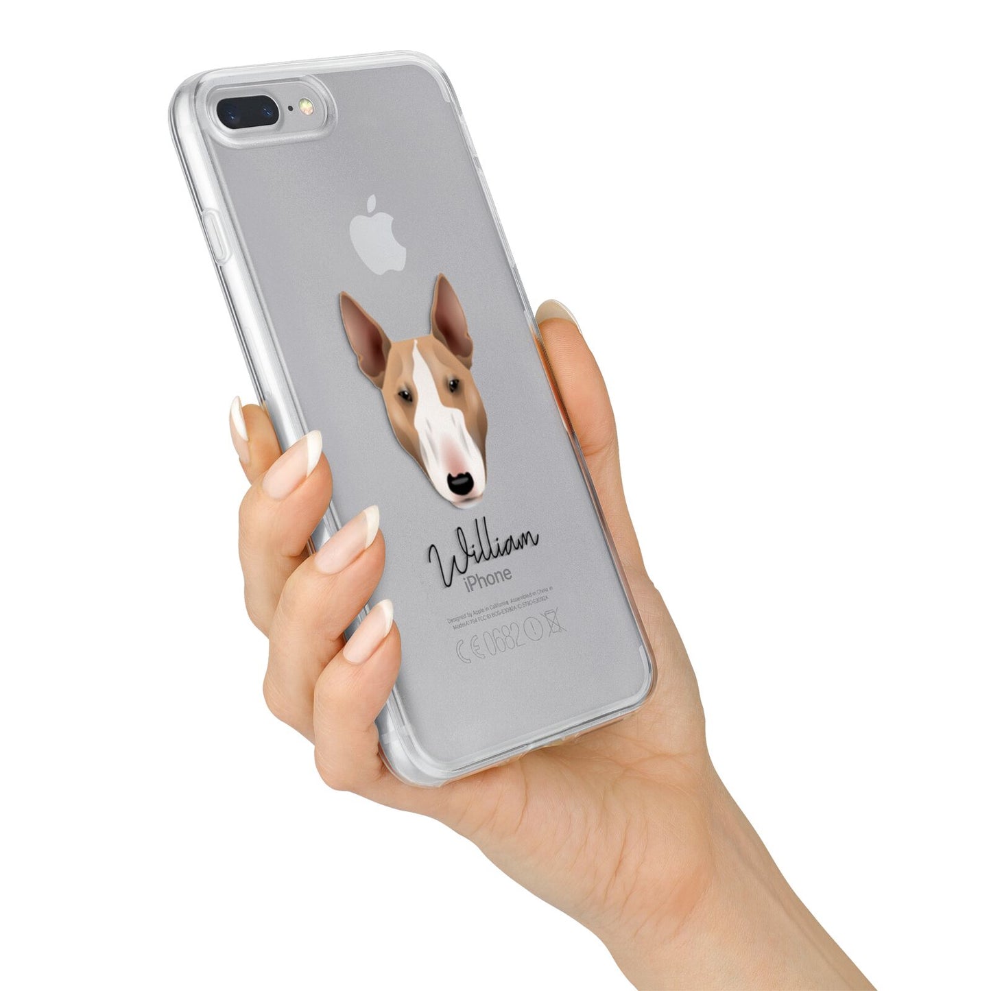 Bull Terrier Personalised iPhone 7 Plus Bumper Case on Silver iPhone Alternative Image