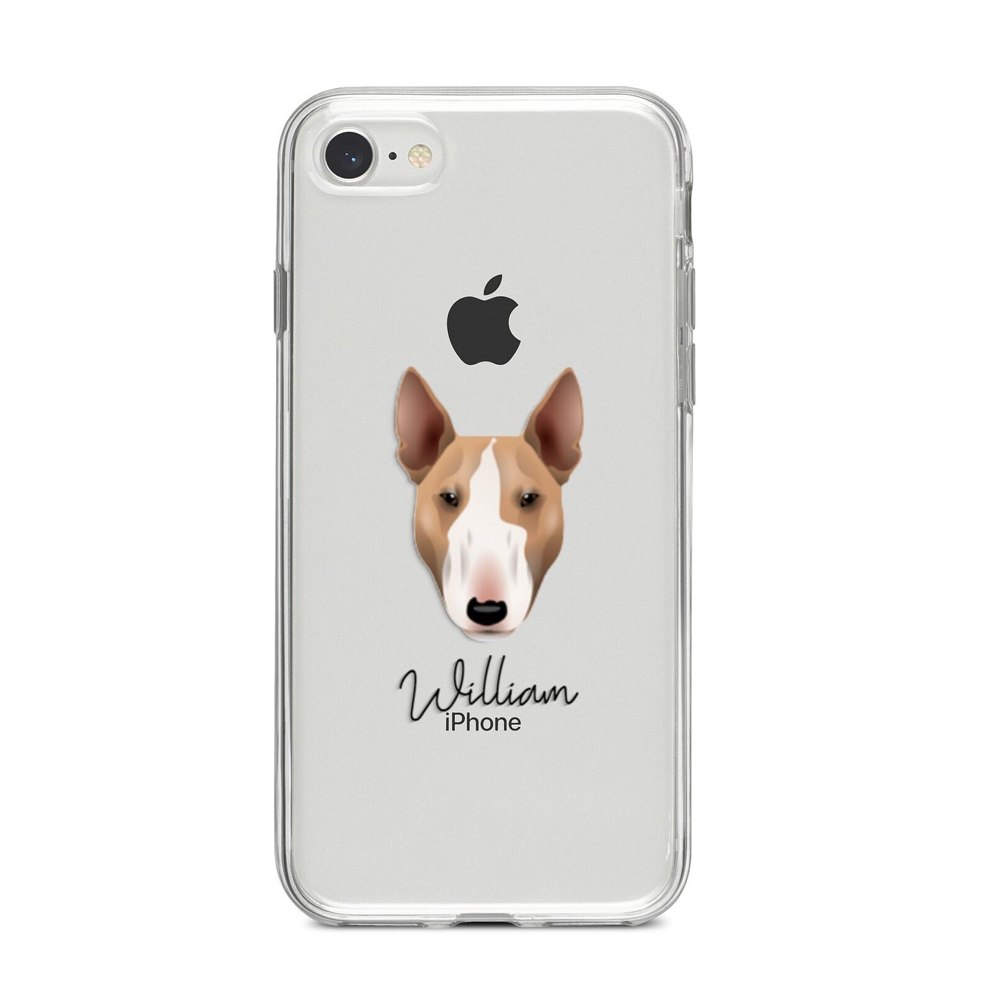 Bull Terrier Personalised iPhone 8 Bumper Case on Silver iPhone