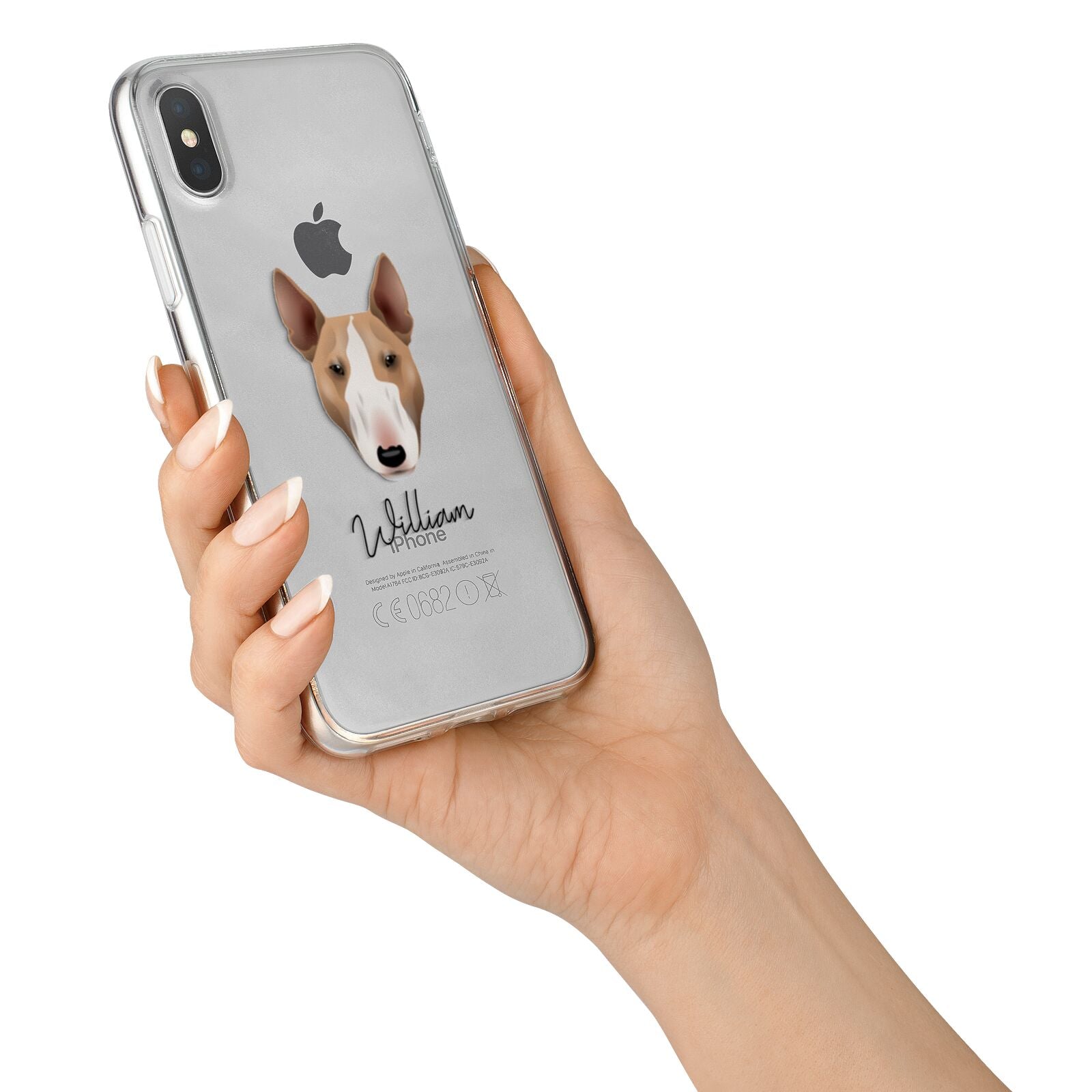 Bull Terrier Personalised iPhone X Bumper Case on Silver iPhone Alternative Image 2
