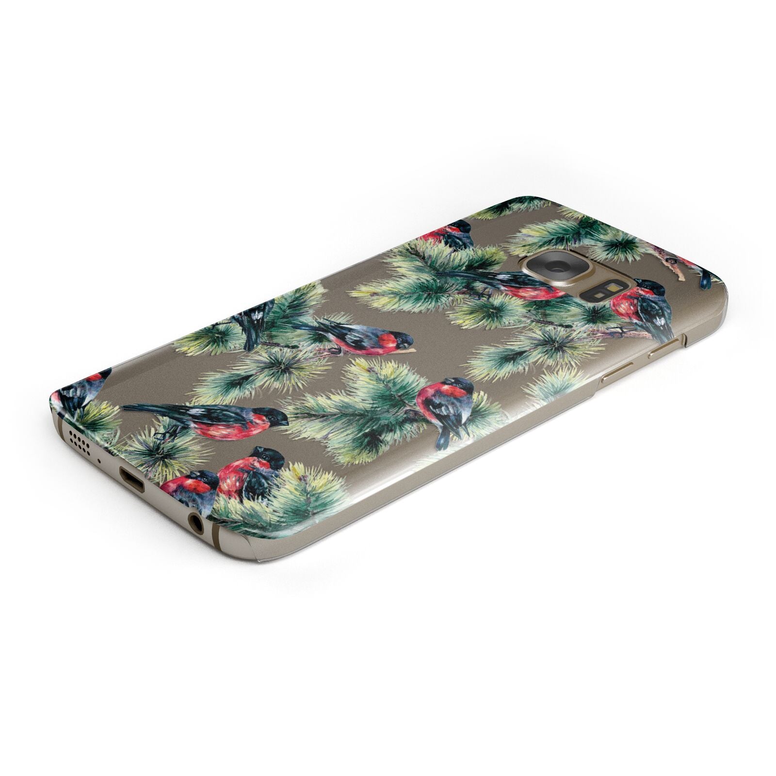 Bullfinch Pine Tree Protective Samsung Galaxy Case Angled Image