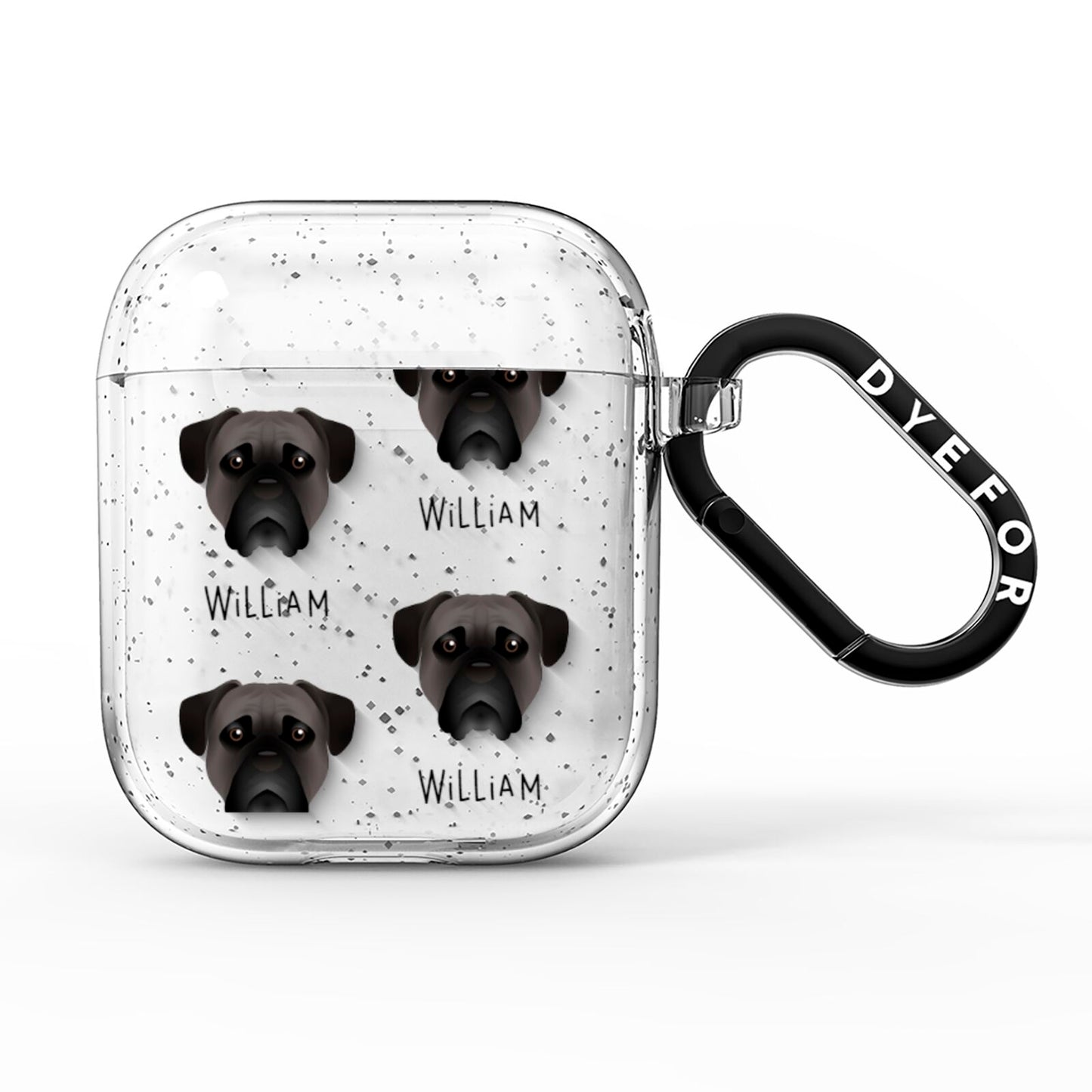 Bullmastiff Icon with Name AirPods Glitter Case