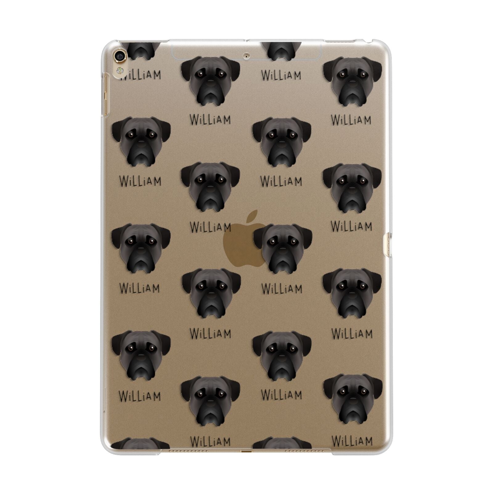 Bullmastiff Icon with Name Apple iPad Gold Case