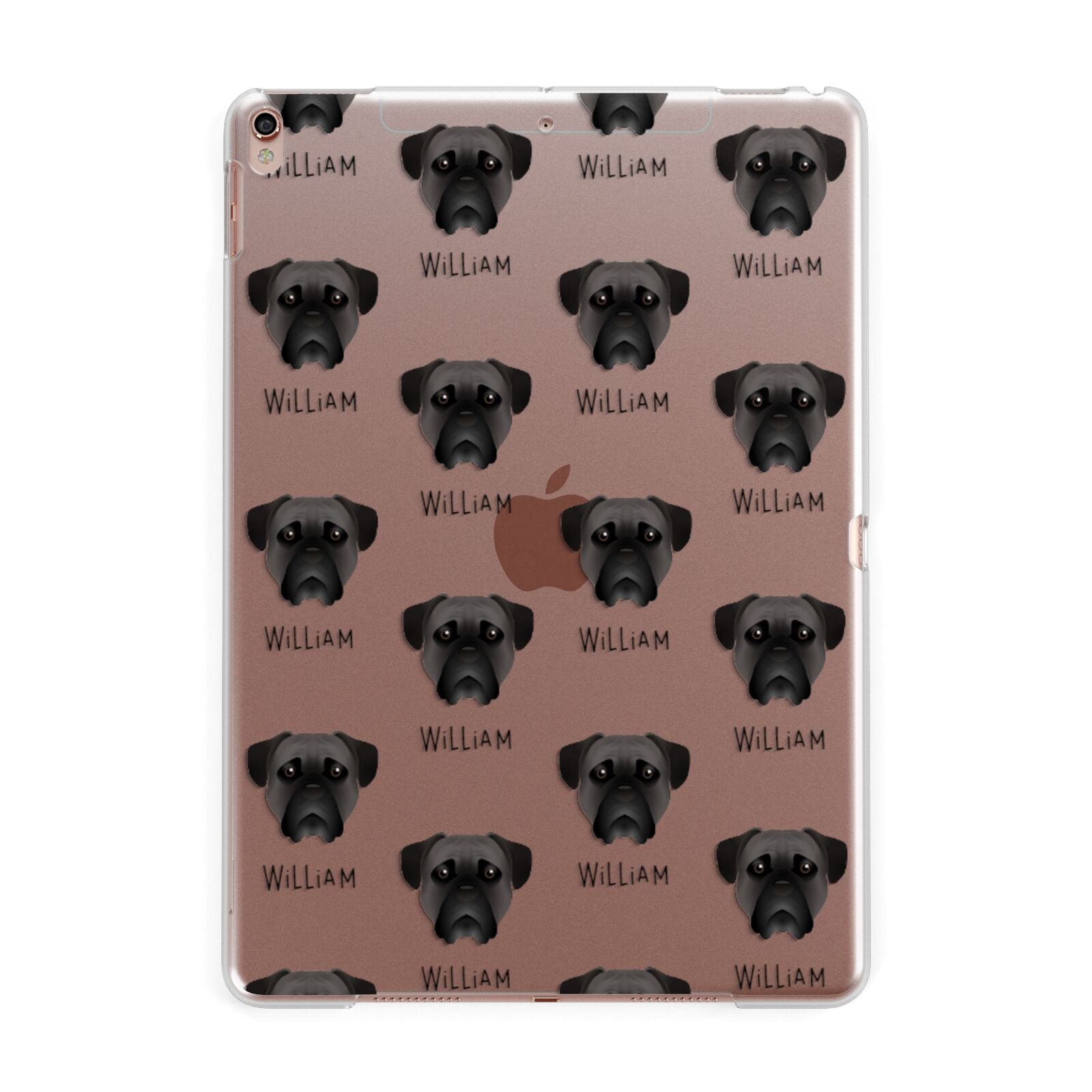 Bullmastiff Icon with Name Apple iPad Rose Gold Case