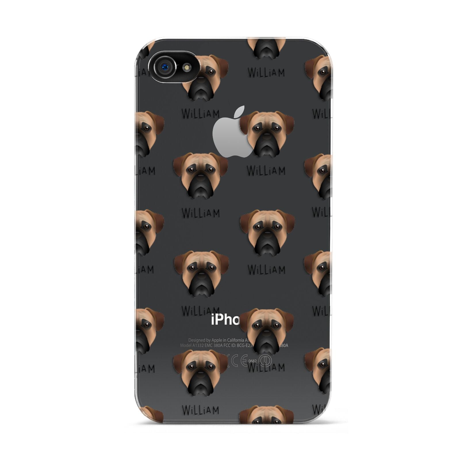 Bullmastiff Icon with Name Apple iPhone 4s Case