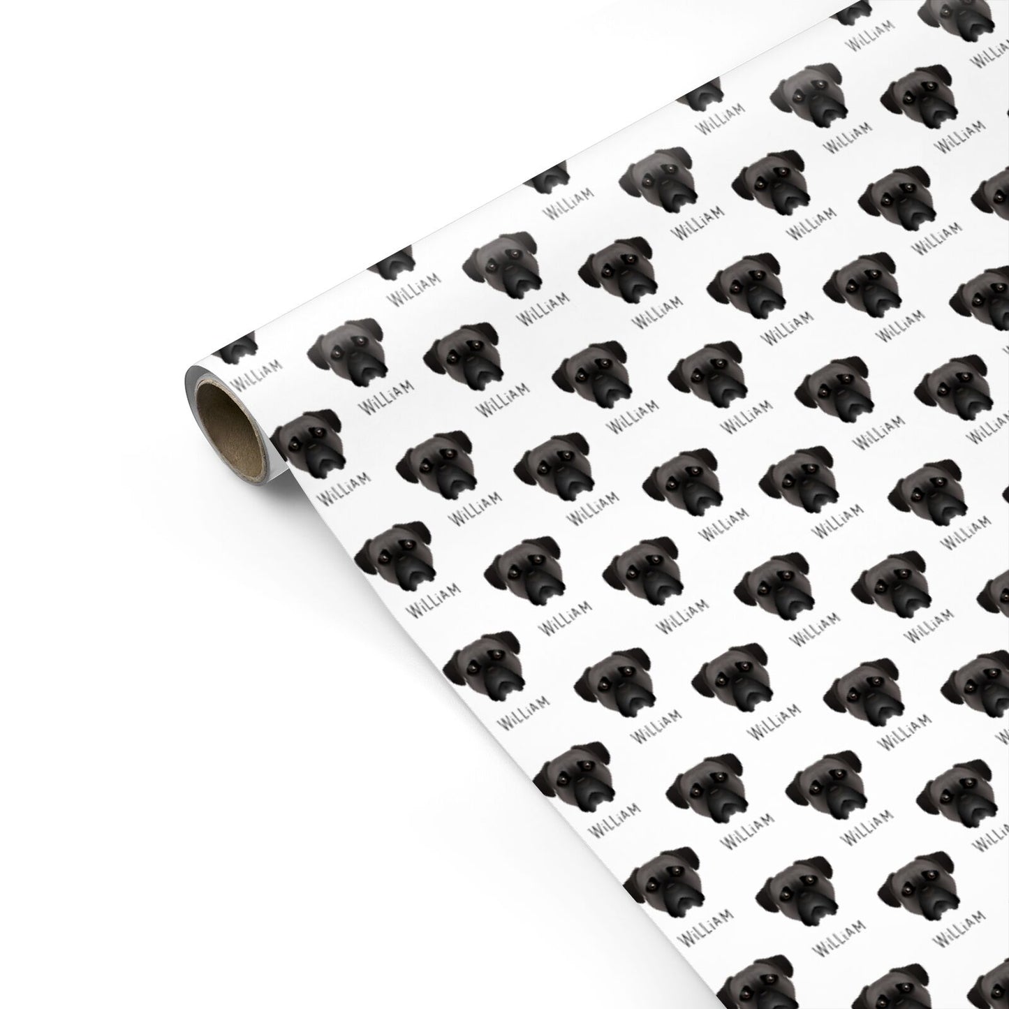 Bullmastiff Icon with Name Personalised Gift Wrap