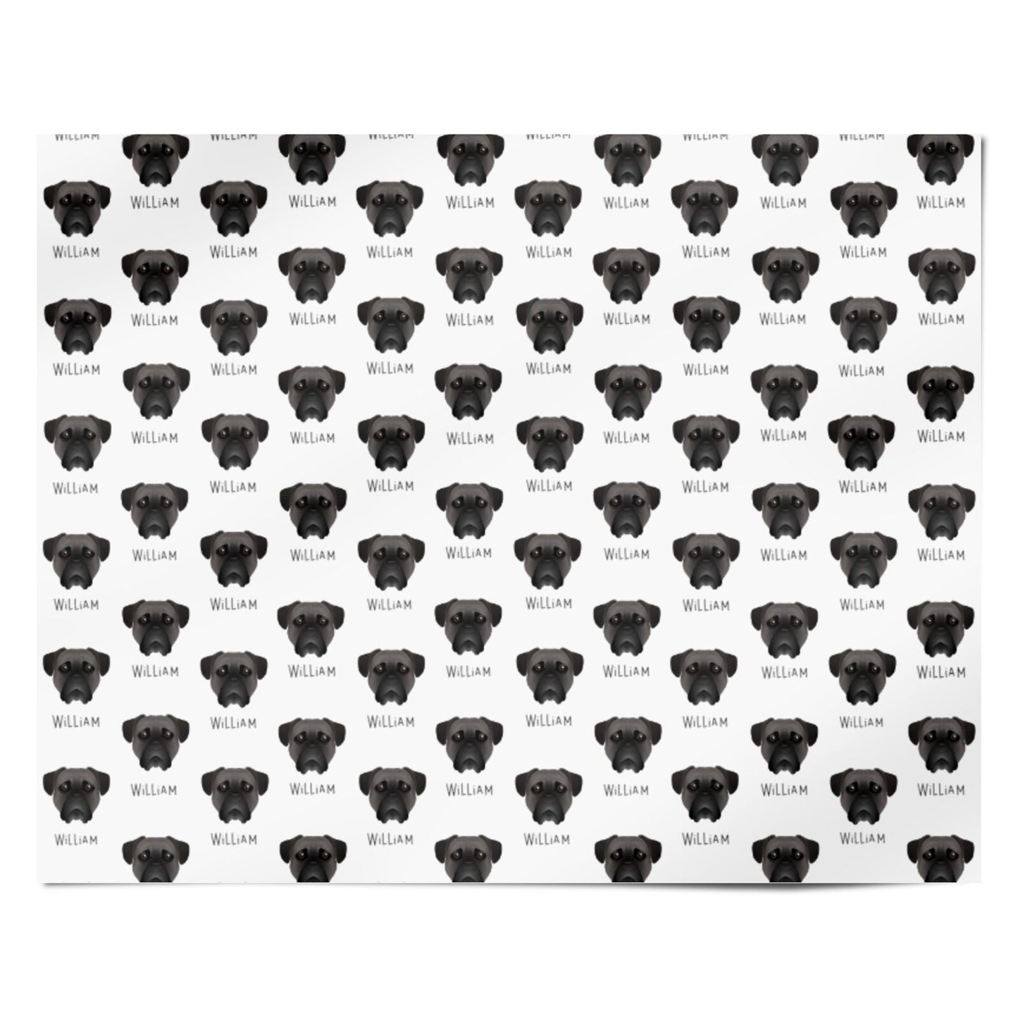 Bullmastiff Icon with Name Personalised Wrapping Paper Alternative