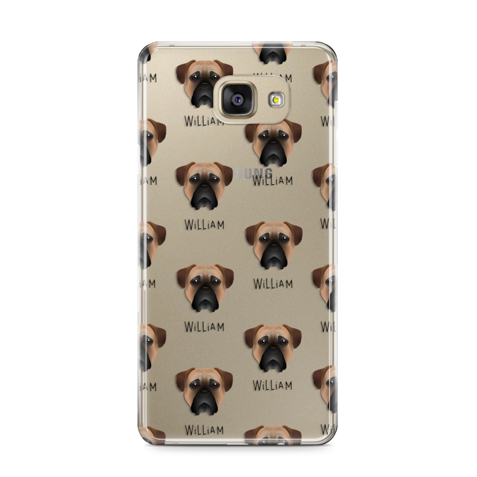 Bullmastiff Icon with Name Samsung Galaxy A9 2016 Case on gold phone