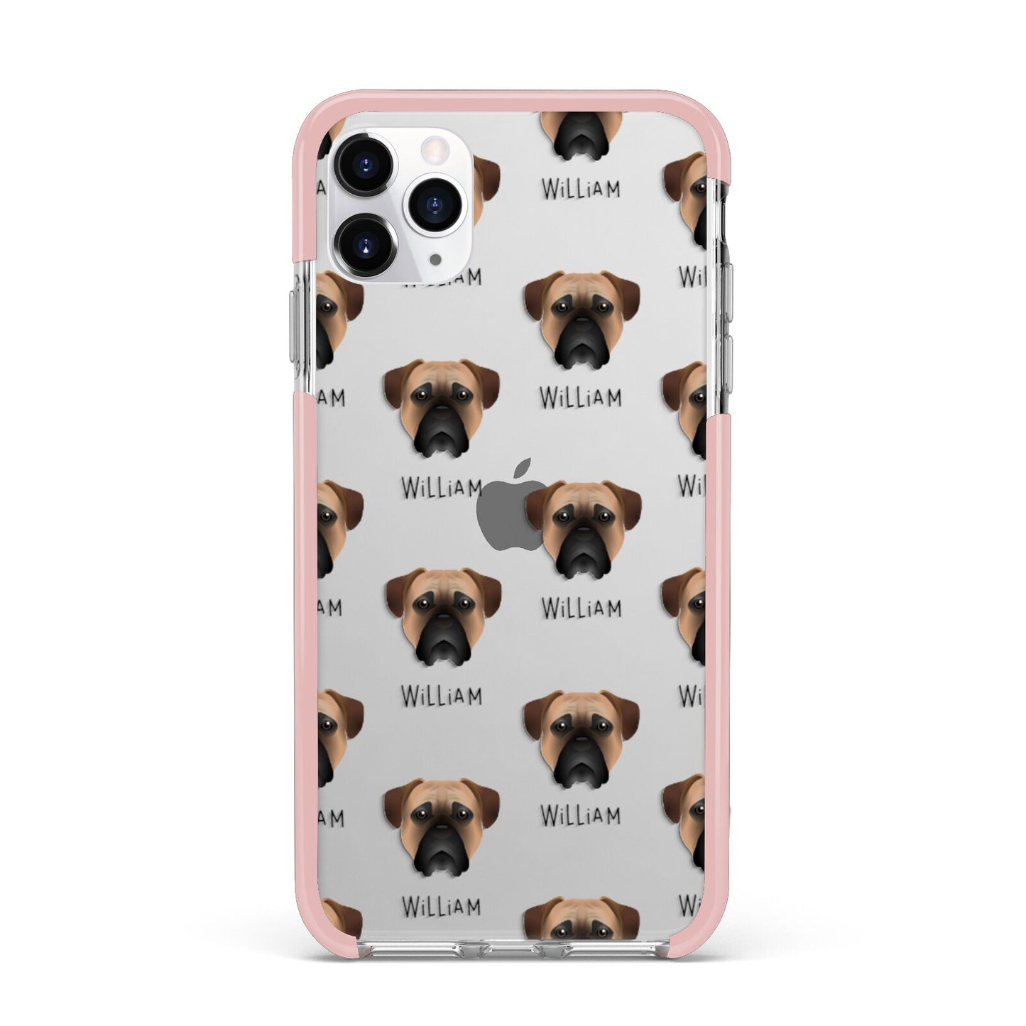 Bullmastiff Icon with Name iPhone 11 Pro Max Impact Pink Edge Case