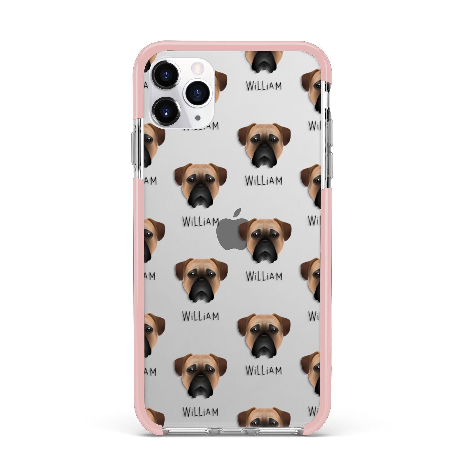 Bullmastiff Icon with Name iPhone 11 Pro Max Impact Pink Edge Case