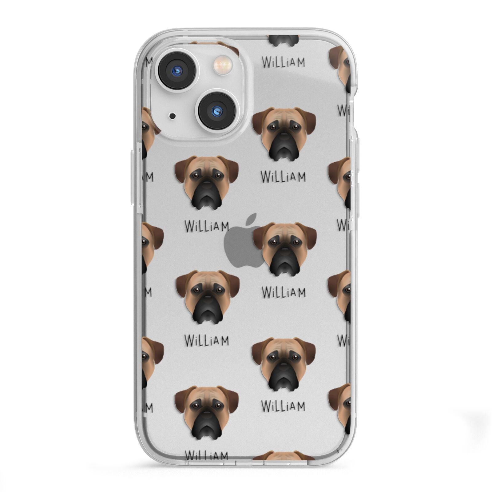 Bullmastiff Icon with Name iPhone 13 Mini TPU Impact Case with White Edges