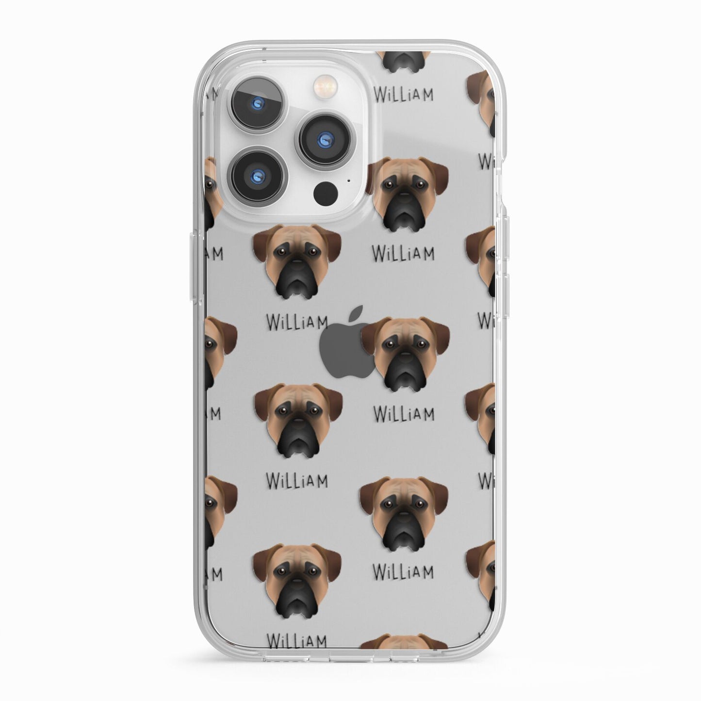 Bullmastiff Icon with Name iPhone 13 Pro TPU Impact Case with White Edges