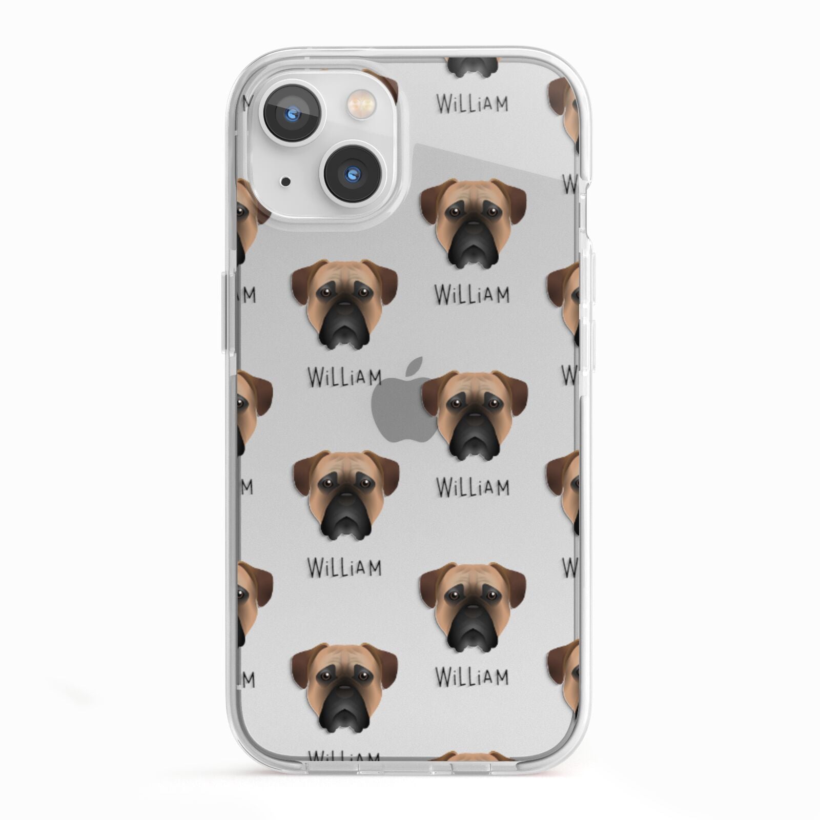 Bullmastiff Icon with Name iPhone 13 TPU Impact Case with White Edges