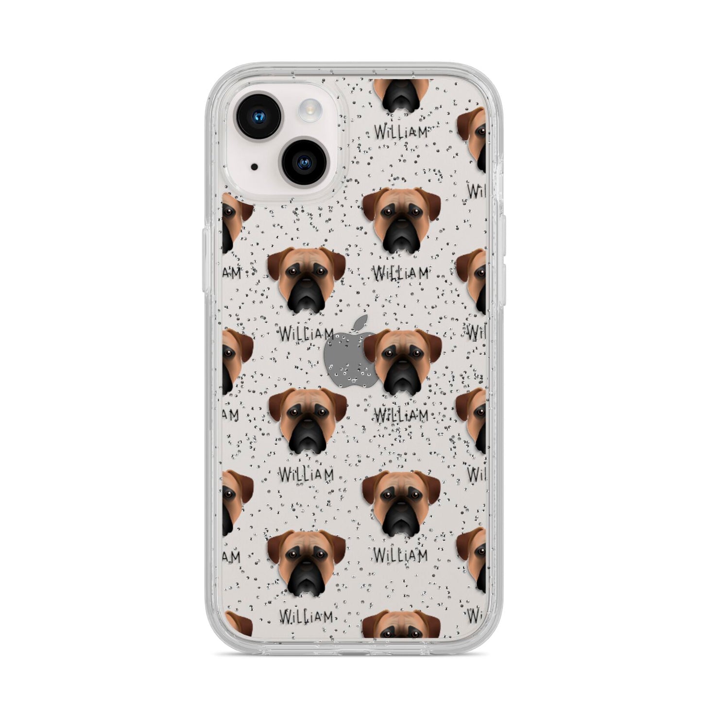 Bullmastiff Icon with Name iPhone 14 Plus Glitter Tough Case Starlight