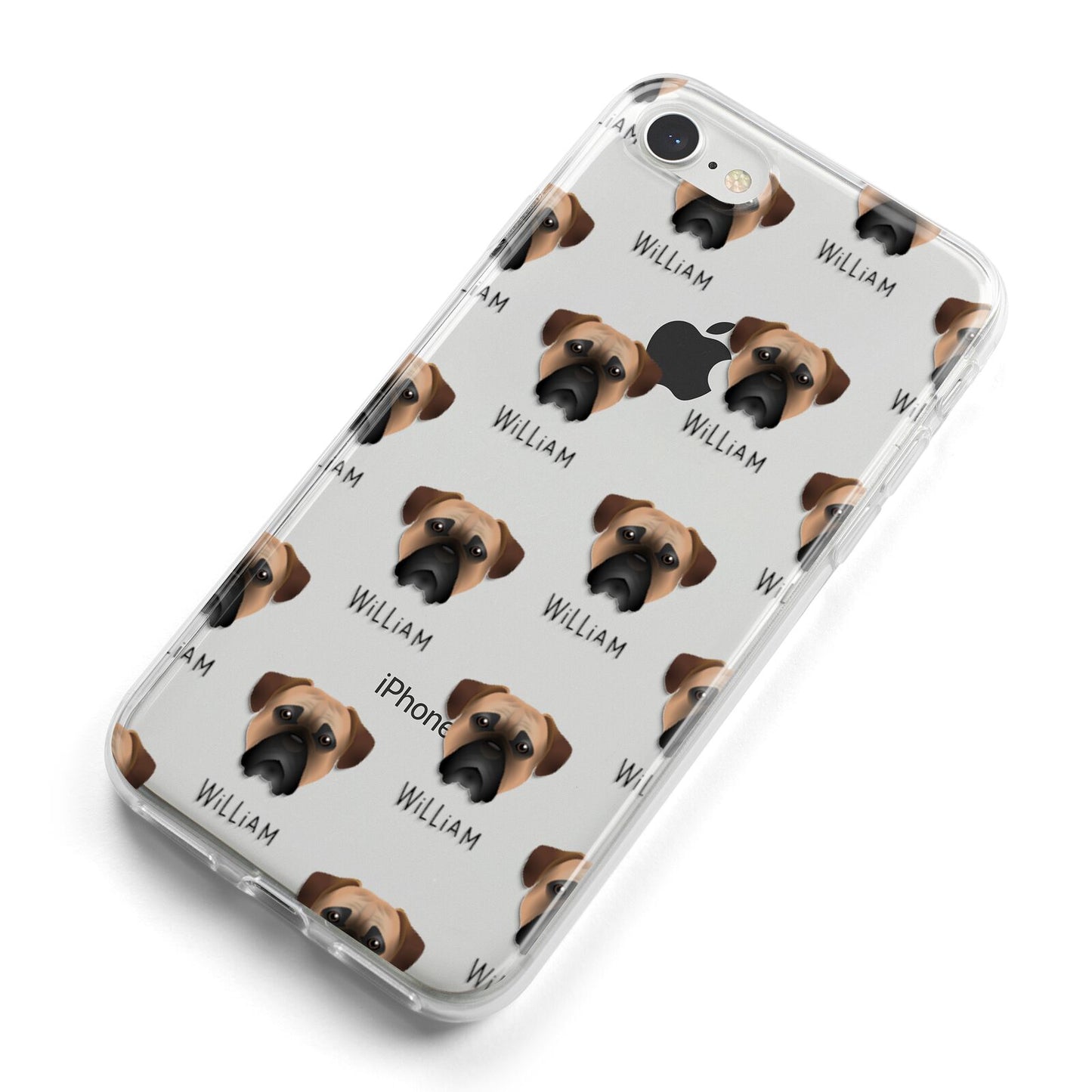 Bullmastiff Icon with Name iPhone 8 Bumper Case on Silver iPhone Alternative Image