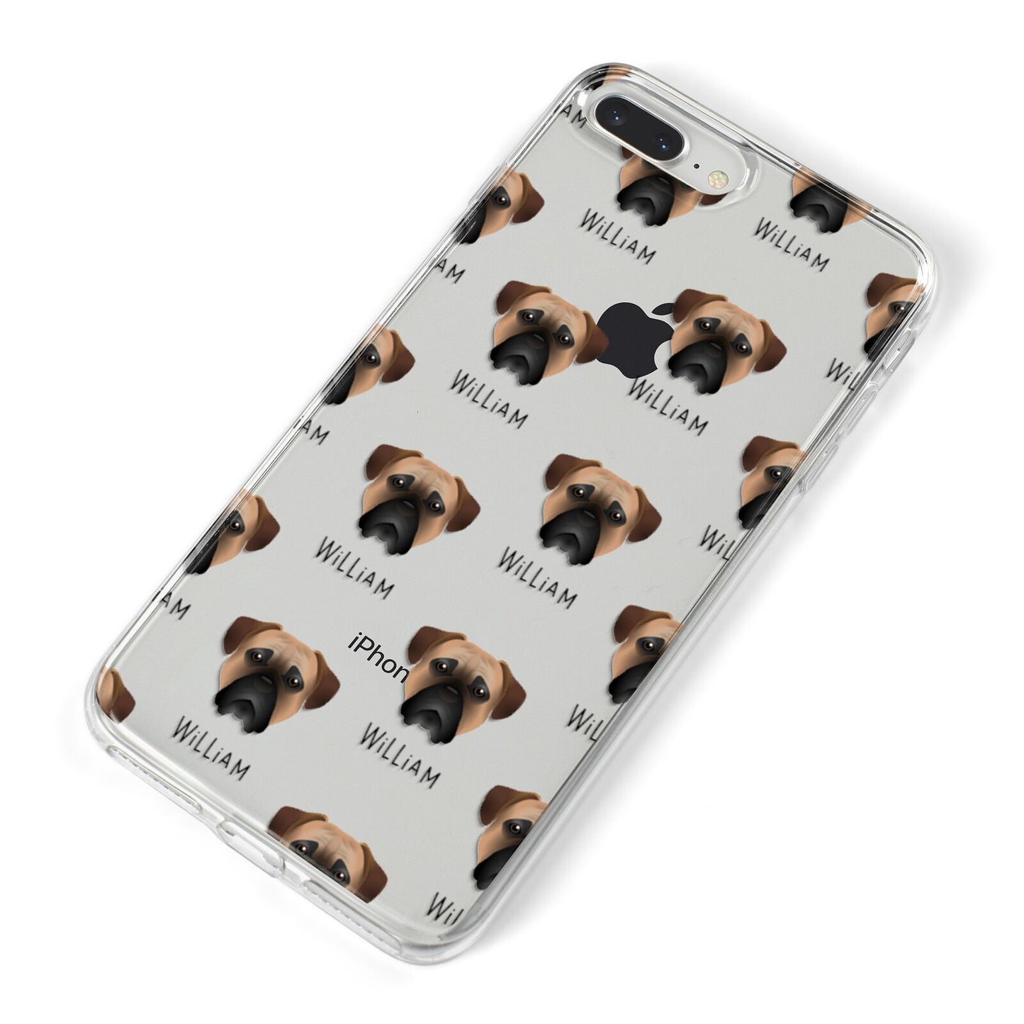 Bullmastiff Icon with Name iPhone 8 Plus Bumper Case on Silver iPhone Alternative Image