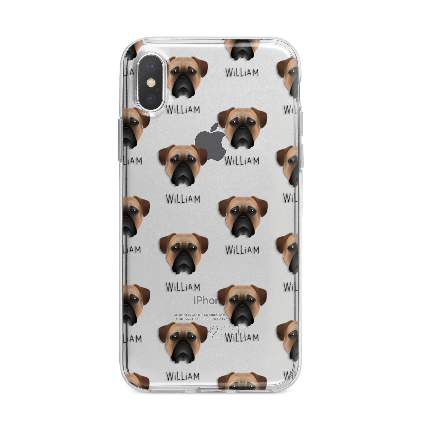 Bullmastiff Icon with Name iPhone X Bumper Case on Silver iPhone Alternative Image 1