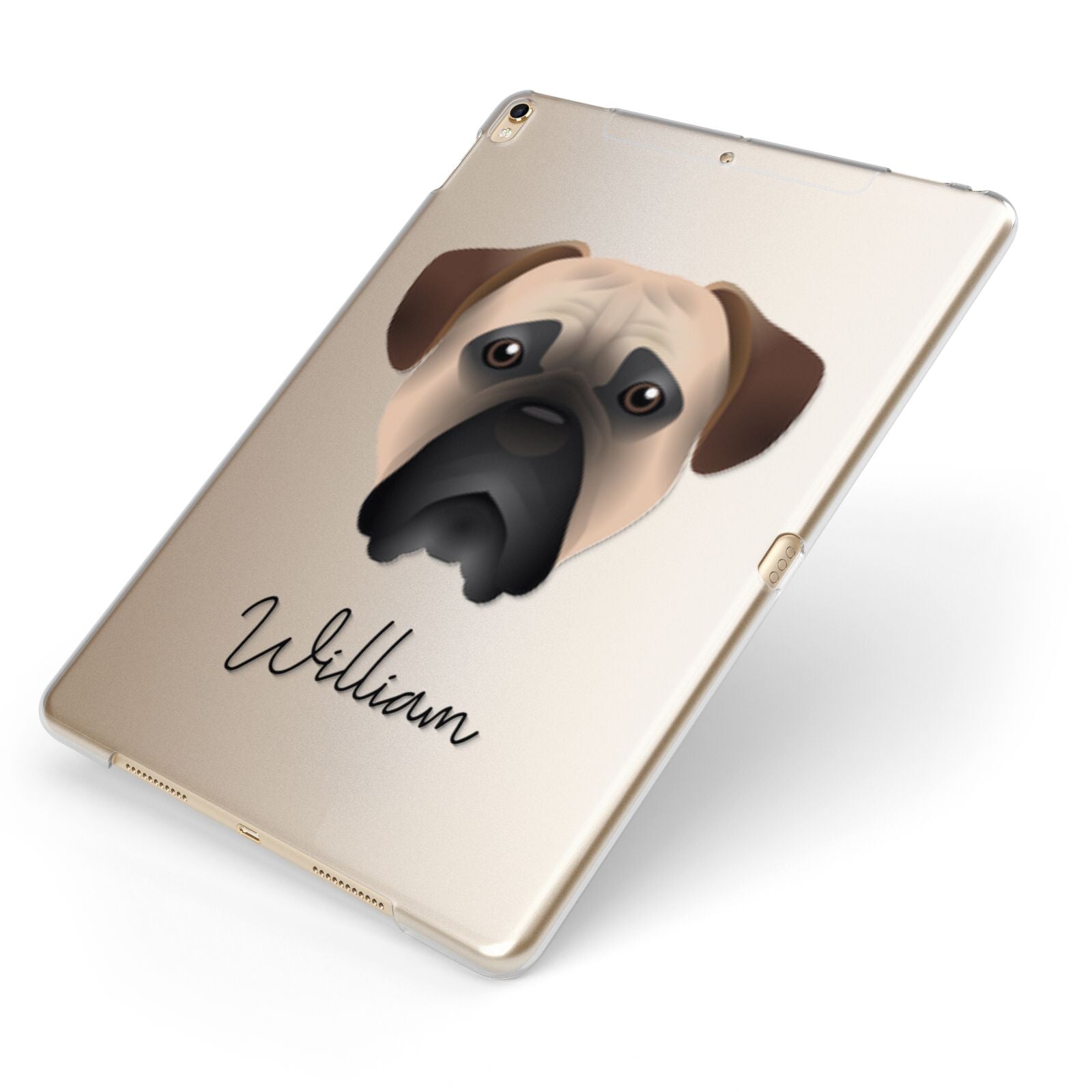 Bullmastiff Personalised Apple iPad Case on Gold iPad Side View