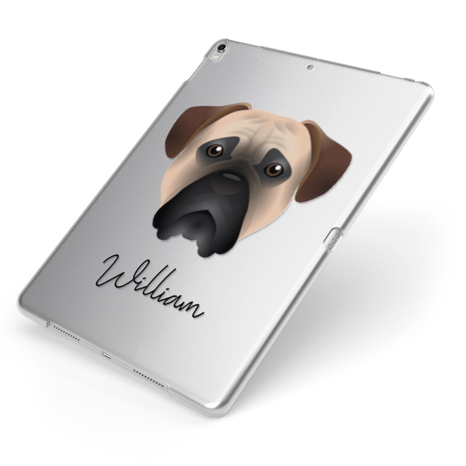 Bullmastiff Personalised Apple iPad Case on Silver iPad Side View