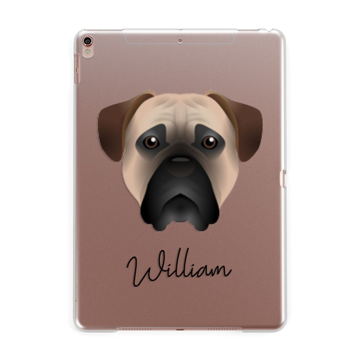 Bullmastiff Personalised Apple iPad Rose Gold Case