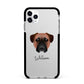 Bullmastiff Personalised Apple iPhone 11 Pro Max in Silver with Black Impact Case