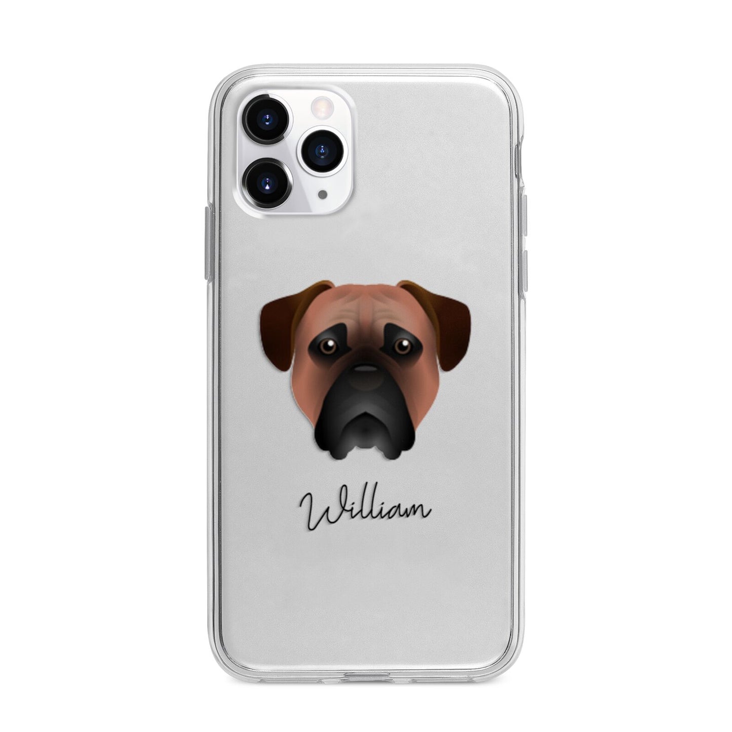 Bullmastiff Personalised Apple iPhone 11 Pro Max in Silver with Bumper Case