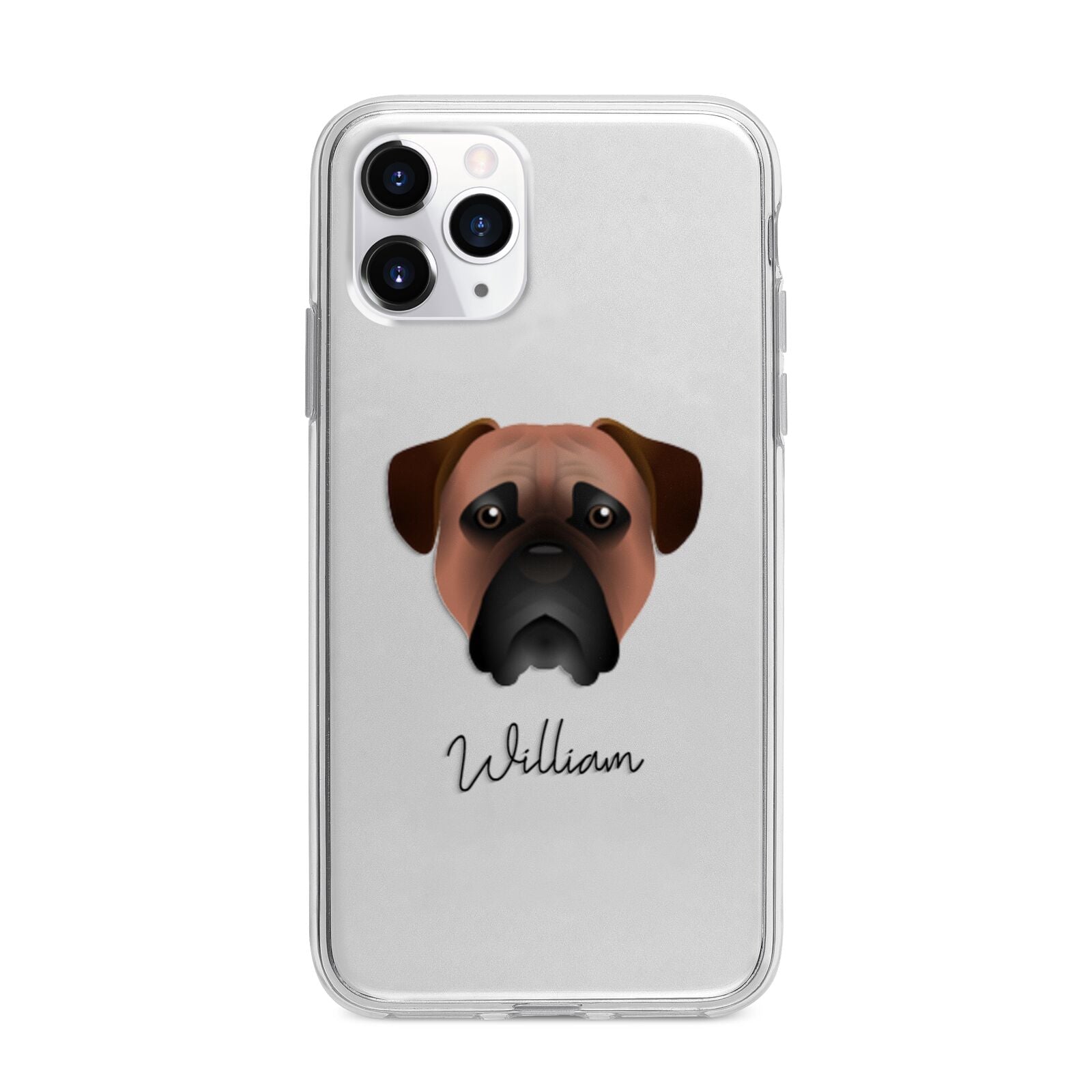 Bullmastiff Personalised Apple iPhone 11 Pro Max in Silver with Bumper Case