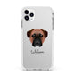 Bullmastiff Personalised Apple iPhone 11 Pro Max in Silver with White Impact Case