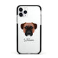 Bullmastiff Personalised Apple iPhone 11 Pro in Silver with Black Impact Case