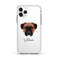 Bullmastiff Personalised Apple iPhone 11 Pro in Silver with White Impact Case