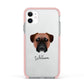 Bullmastiff Personalised Apple iPhone 11 in White with Pink Impact Case