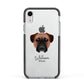 Bullmastiff Personalised Apple iPhone XR Impact Case Black Edge on Silver Phone