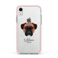 Bullmastiff Personalised Apple iPhone XR Impact Case Pink Edge on Silver Phone
