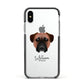 Bullmastiff Personalised Apple iPhone Xs Impact Case Black Edge on Silver Phone