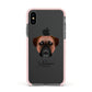 Bullmastiff Personalised Apple iPhone Xs Impact Case Pink Edge on Black Phone