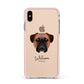 Bullmastiff Personalised Apple iPhone Xs Max Impact Case Pink Edge on Gold Phone