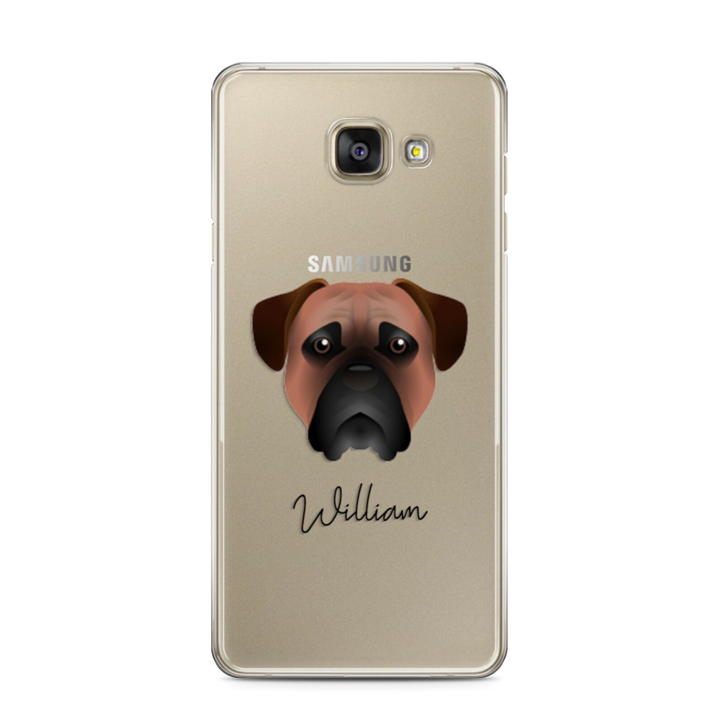 Bullmastiff Personalised Samsung Galaxy A3 2016 Case on gold phone