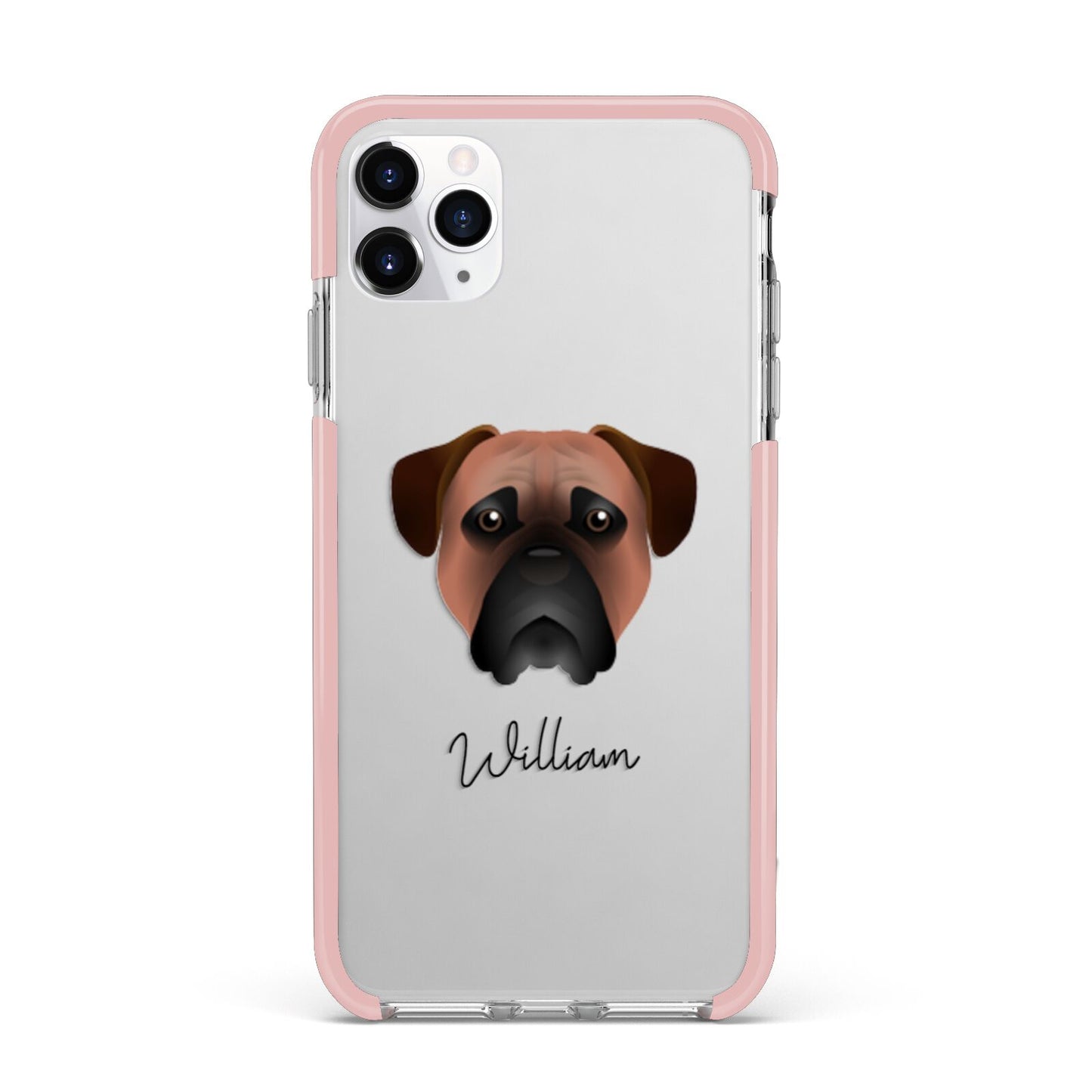 Bullmastiff Personalised iPhone 11 Pro Max Impact Pink Edge Case